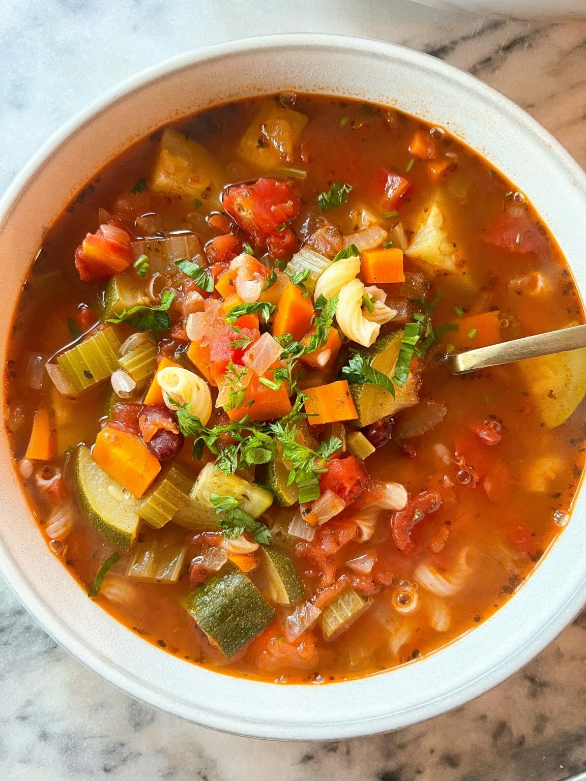 Whole 30 Minestrone Soup - The Lovely Dish