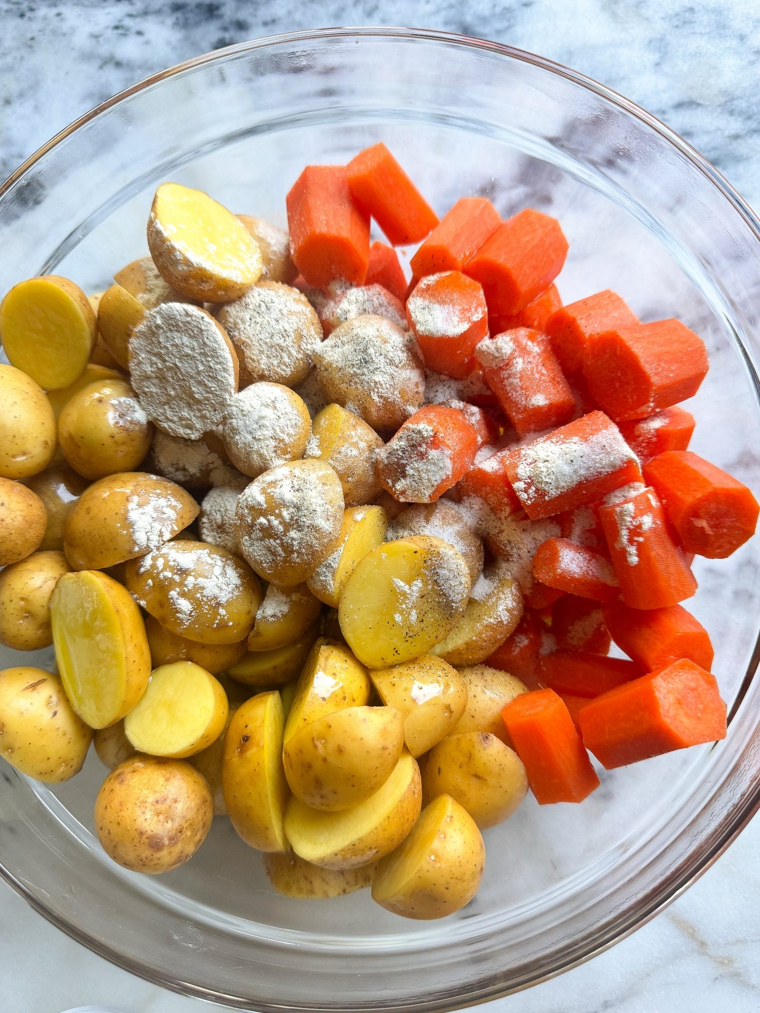 Easy Roasted Potatoes and Carrots - The Lovely Dish